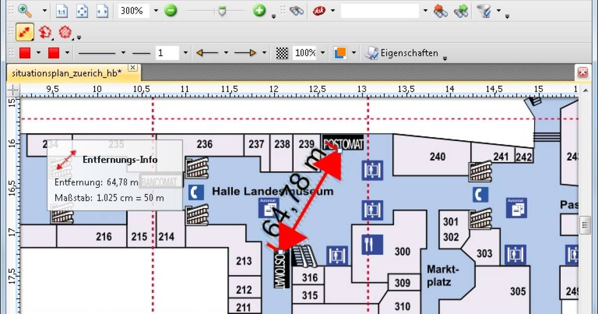 PDF-XChange Viewer: Distanzen messen - pctipp.ch