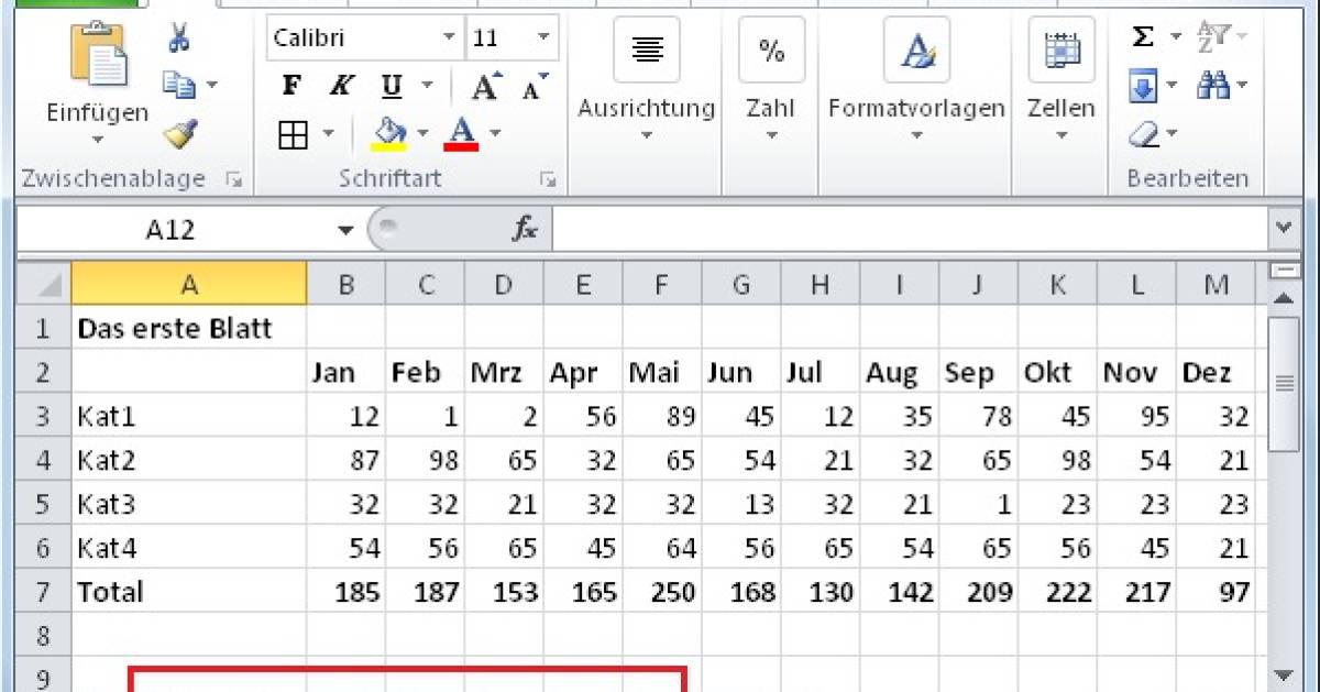 Excel: Bearbeiten mehrerer Tabellenblätter - pctipp.ch