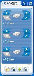 Über das Widget verwalten Sie Ihre virtuellen CD-Laufwerke mit wenigen Klicks