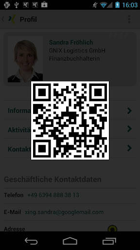 Die Android-App von Xing unterstützt jetzt auch das Kontakteknüpfen via QR-Code