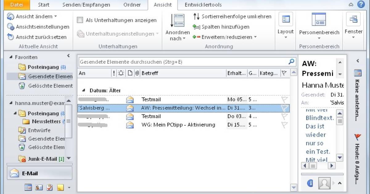 Instrument Patois Relativ outlook ordner gesendete elemente fehlt ...
