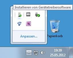Hier läuft die Geräteerkennung (erstes Icon oben links)