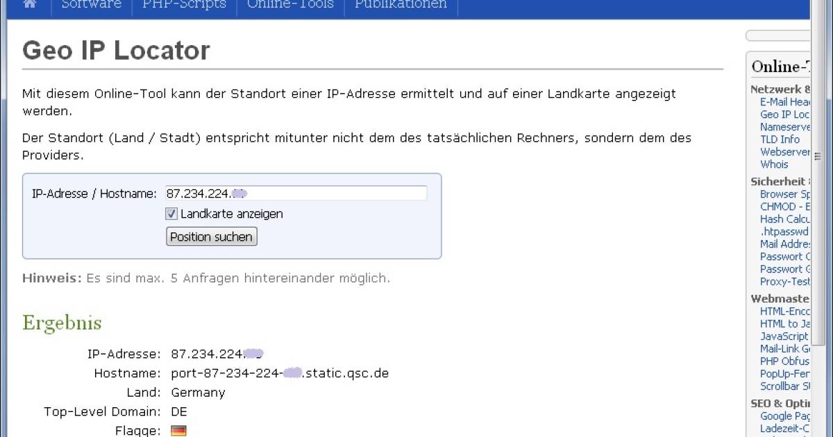 Wem gehört diese IPAdresse? pctipp.ch