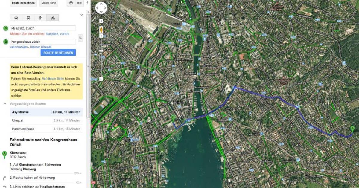 Google Maps jetzt mit VeloNavi pctipp.ch