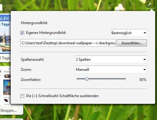 Ein eigener Opera-Hintergrund