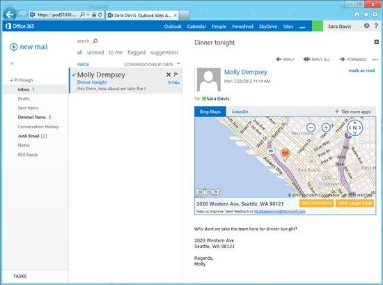 Eine Bing-Karte oder LinkedIn-Profile direkt im Outlook? Office Apps machens möglich.