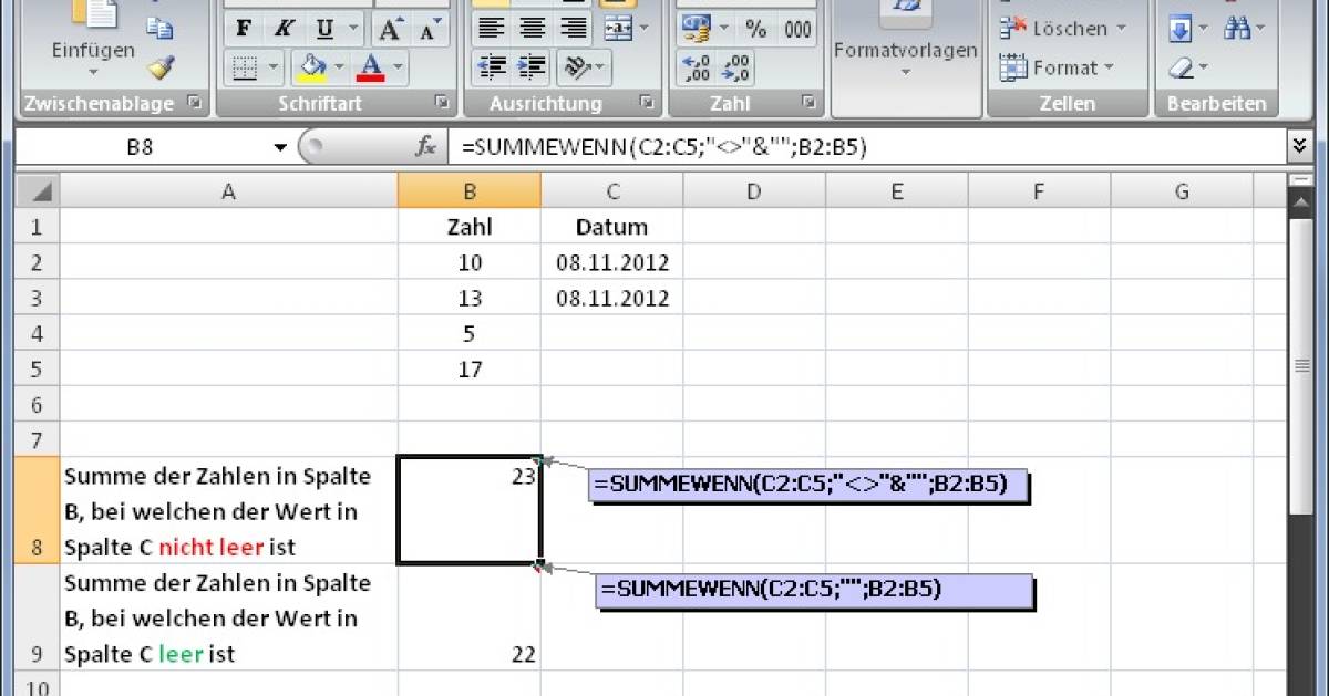 Excel Summewenn Sofern Nicht Leer Pctipp Ch
