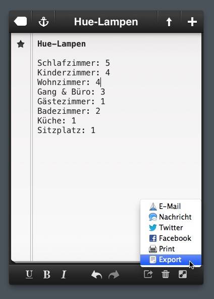 Eine einfache Notiz