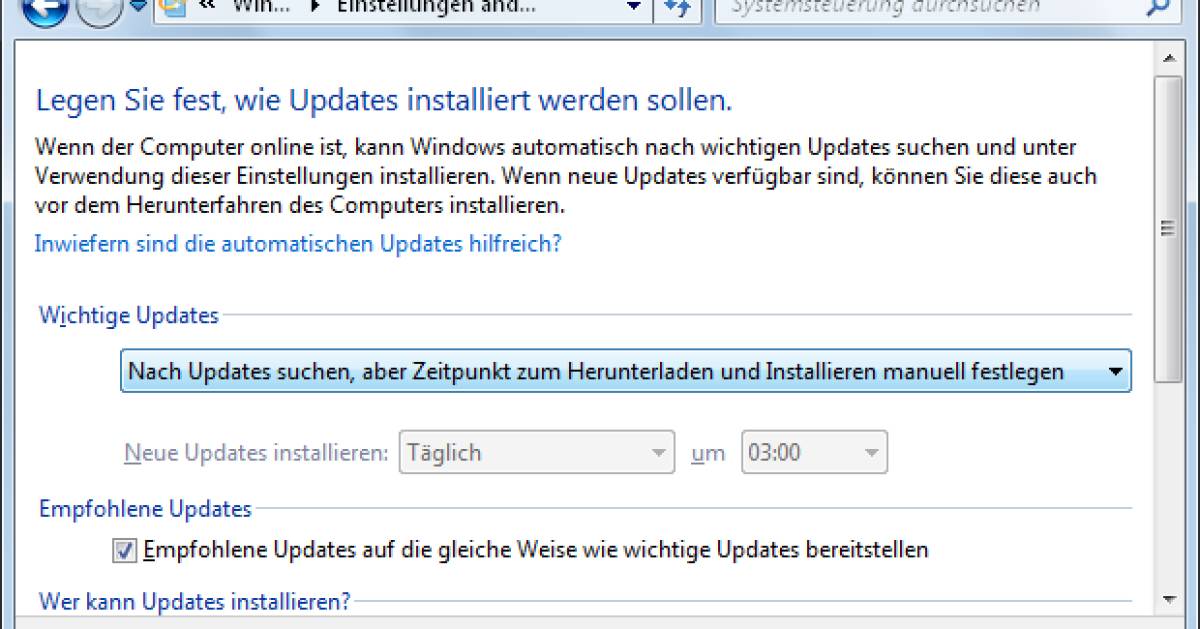 Windows 7 Herunterfahren Ohne Updates Zu Installieren www.pctipp.ch