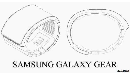 Die Uhrenform des Samsung Galaxy Gear in einer Studie