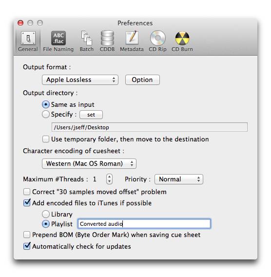 XLD verwandelt rasch Audio-Files von einem Format ins andere