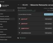 Beispiel-WLAN-Verbindungen, einige sind durchgestrichen, weil man sie löschen will