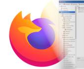 Firefox-Logo mit durchscheinendem Lesezeichenfenster