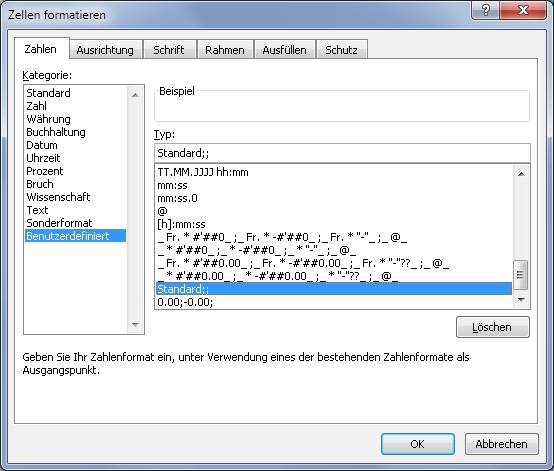 Mit dem zweiten Strichpunkt (Semikolon) verschwindet die Null