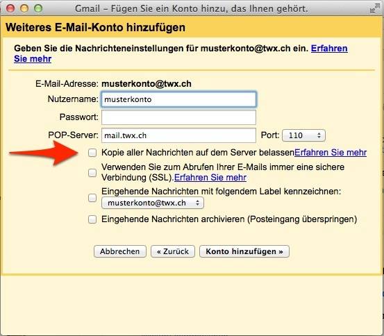 Die Serverdaten vom alten Server