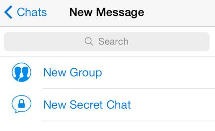 Mit «New Secret Chat» senden Sie einem Kontakt eine Anfrage zu verschlüsselter Kommunikation (Bild: iOS-Version)