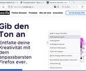 Firefox-Kontextmenü mit Befehl Hintergrundgrafik anzeigen