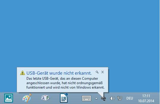 Fehlermeldung als Balloon-Tipp
