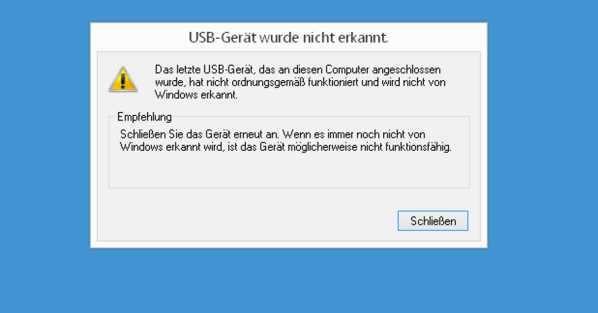 Usb Gerat Wurde Nicht Erkannt Pctipp Ch