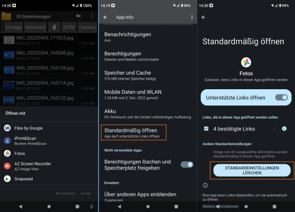 Der Weg zum Entfernen einer App als Standard-App