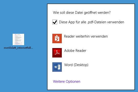 Standardprogramm auswählen