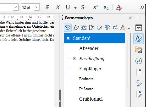 Die Formatvorlagen im LibreOffice Writer
