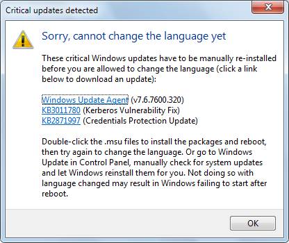 Vistalizator verlangt noch drei Updates