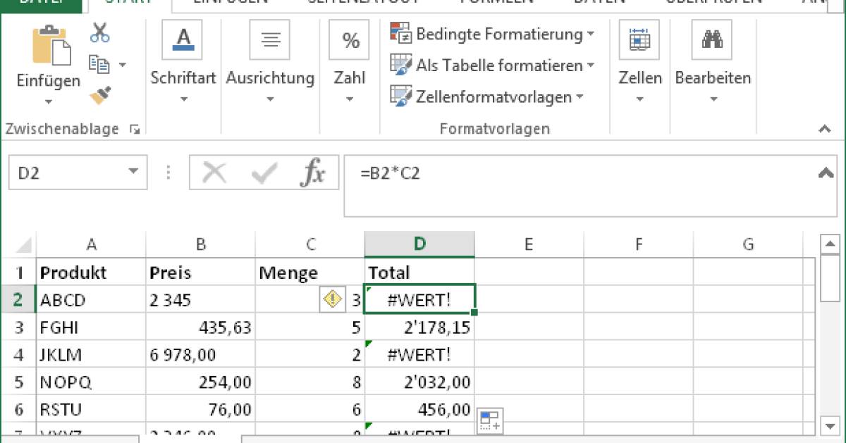 Excel Leerzeichen aus Zahlen entfernen pctipp.ch