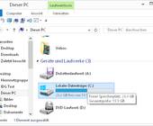 Explorer-Fenster mit über halbvollem Laufwerk C:
