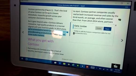 Kommentieren ist eine Grundfunktion der Universal Office Apps; das Verfolgen von Änderungen hingegen nicht