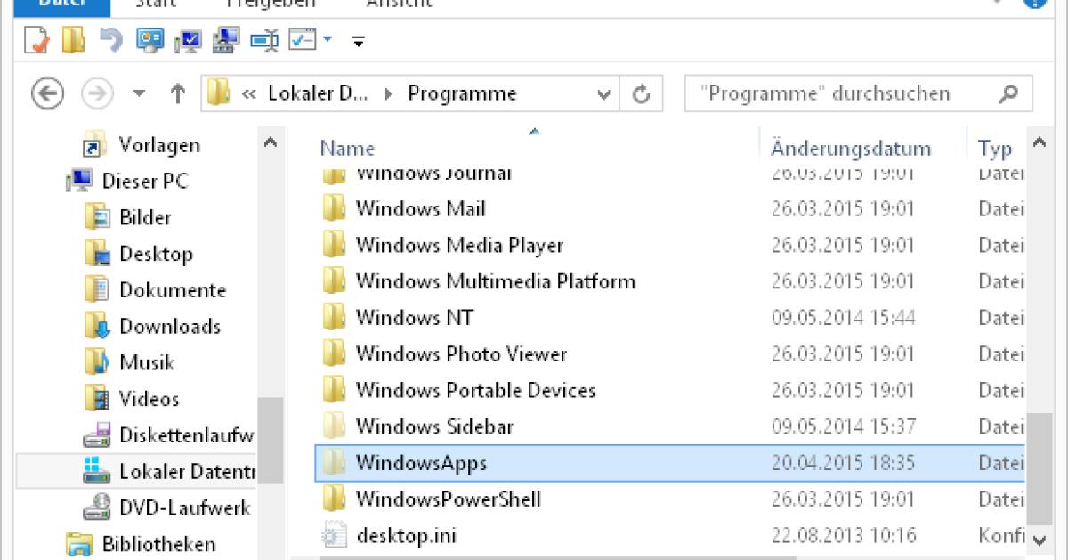 Windows 8.1 Auf den «WindowsApps»Ordner zugreifen pctipp.ch