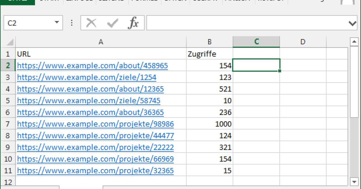 Excel Zeichenketten aus URLs trennen pctipp.ch