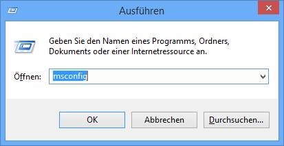 msconfig: eine mögliche Ansicht der laufenden Prozesse, mit der guten Option, wichtige Windows-Prozesse auszuklammern