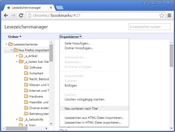 Chrome Lesezeichen Anzeigen Und Sortieren Pctipp Ch
