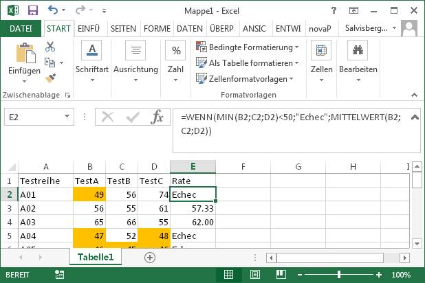 Excel: Mittelwert mit Bedingungen - pctipp.ch