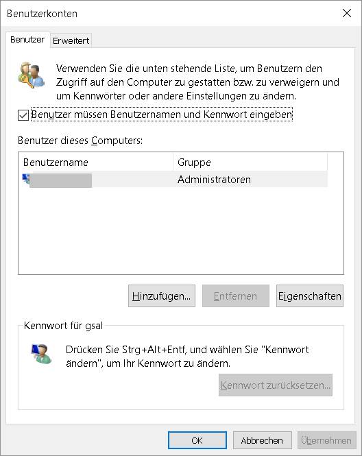 Deaktivieren Sie die Option