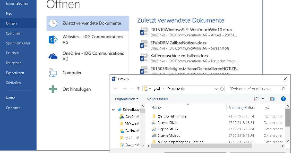 Office 365: Klassische Öffnen/Speichern-Fenster zurückbringen - pctipp.ch