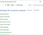 Screenshot aus der Systemsteuerung