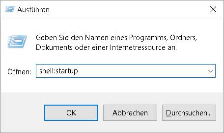 Mit diesem Befehl gelangen Sie direkt zu Ihrem Autostart-Ordner