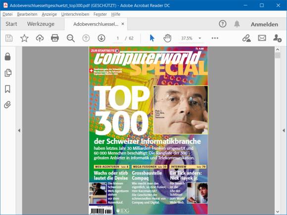 PDF im Acrobat Reader, jetzt ganz ohne Werkzeugleiste