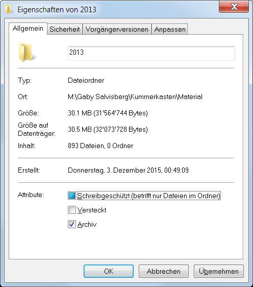 Mindestens ein Element im Ordner ist schreibgeschützt