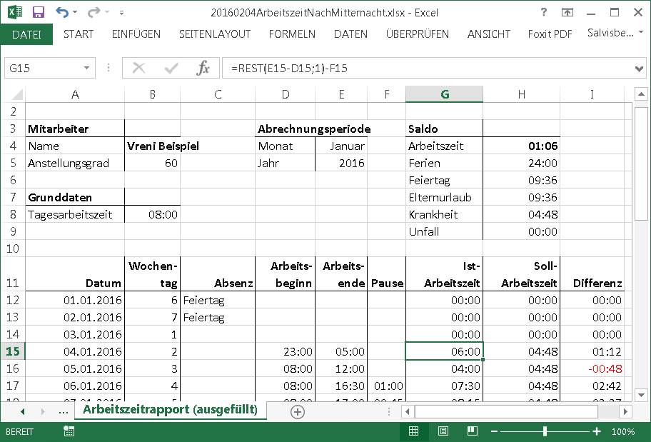 Excel Arbeitszeiten Bis Nach Mitternacht Berechnen Pctipp Ch