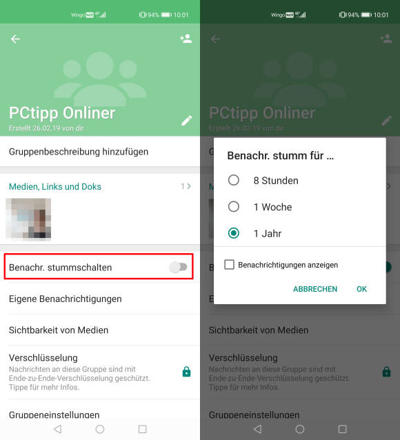 Whatsapp Gruppen Stummschalten Und Benachrichtigungen Ausblenden Pctipp Ch