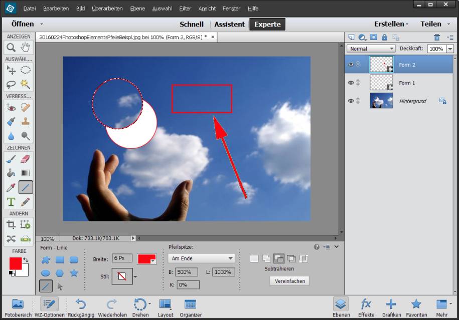 Pfeile Kreise Und Rahmen Zeichnen In Photoshop Elements Pctipp Ch