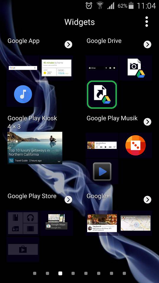 Hinter diesem Icon verbirgt sich das gewünschte Widget