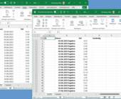 Excel-Liste mit Zeiteinträgen vorher und nach der Gliederung
