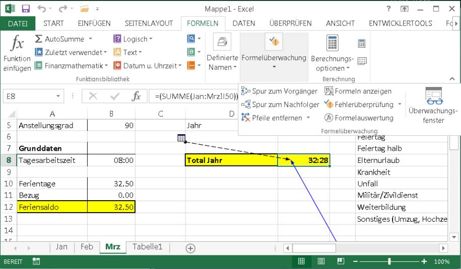 Excel: Wo wird diese Zelle überall verwendet? - pctipp.ch
