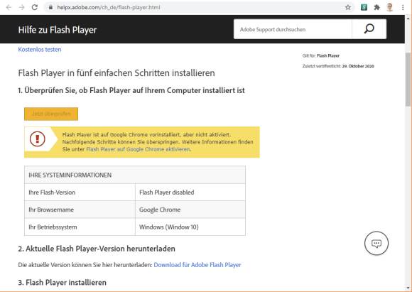 adobe flash player download google