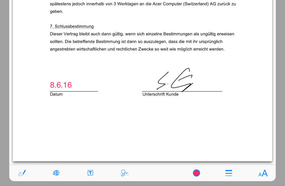 Dokument Unterschrift Dokument Unterschrift