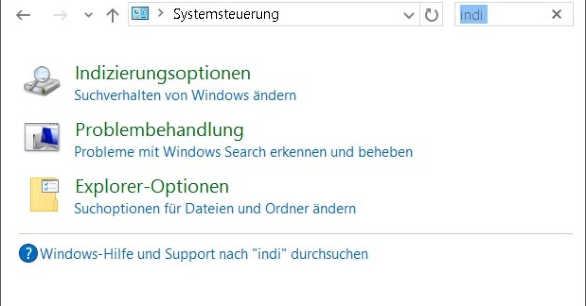 WindowsSuche im Explorer zeigt Dateien, die nicht mehr existieren